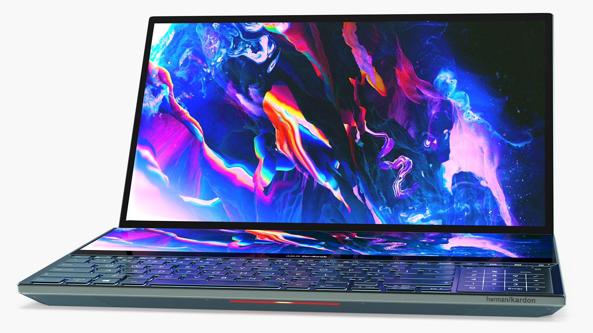 Asus Zenbook Pro Dual Screen Laptop Rigged 3D model preview