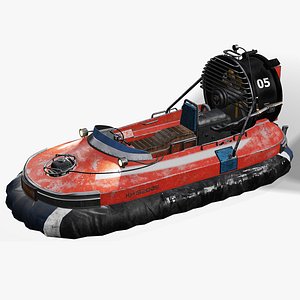 Futuristic Hovercraft 3D Model Game Ready Vehicle for Unreal Unity