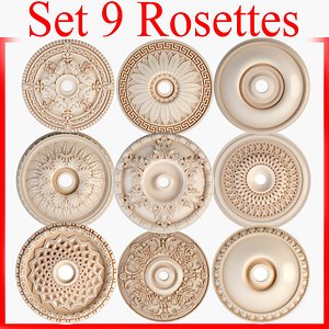 3d model rosettes petergof set
