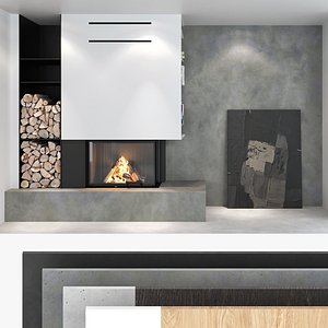Fireplace and Firewood set 02