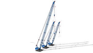 3D Model Crawler Crane Capacity 80 Tons