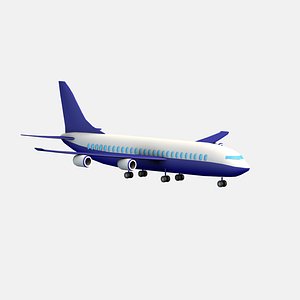 cartoon low poly airliner