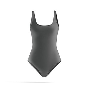 3D model Beach Women Black Swimsuit - female sunbath swim bodysuit