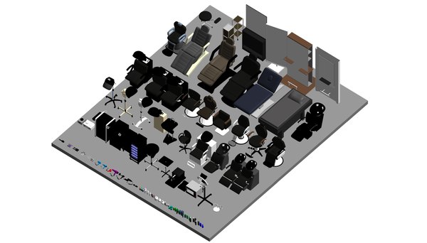 살롱 Revit 가족 가구 3D 모델 - TurboSquid 2260205