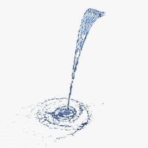 5m height 1m width Waterfall with Small Flow - Animation of 12s at 60fps