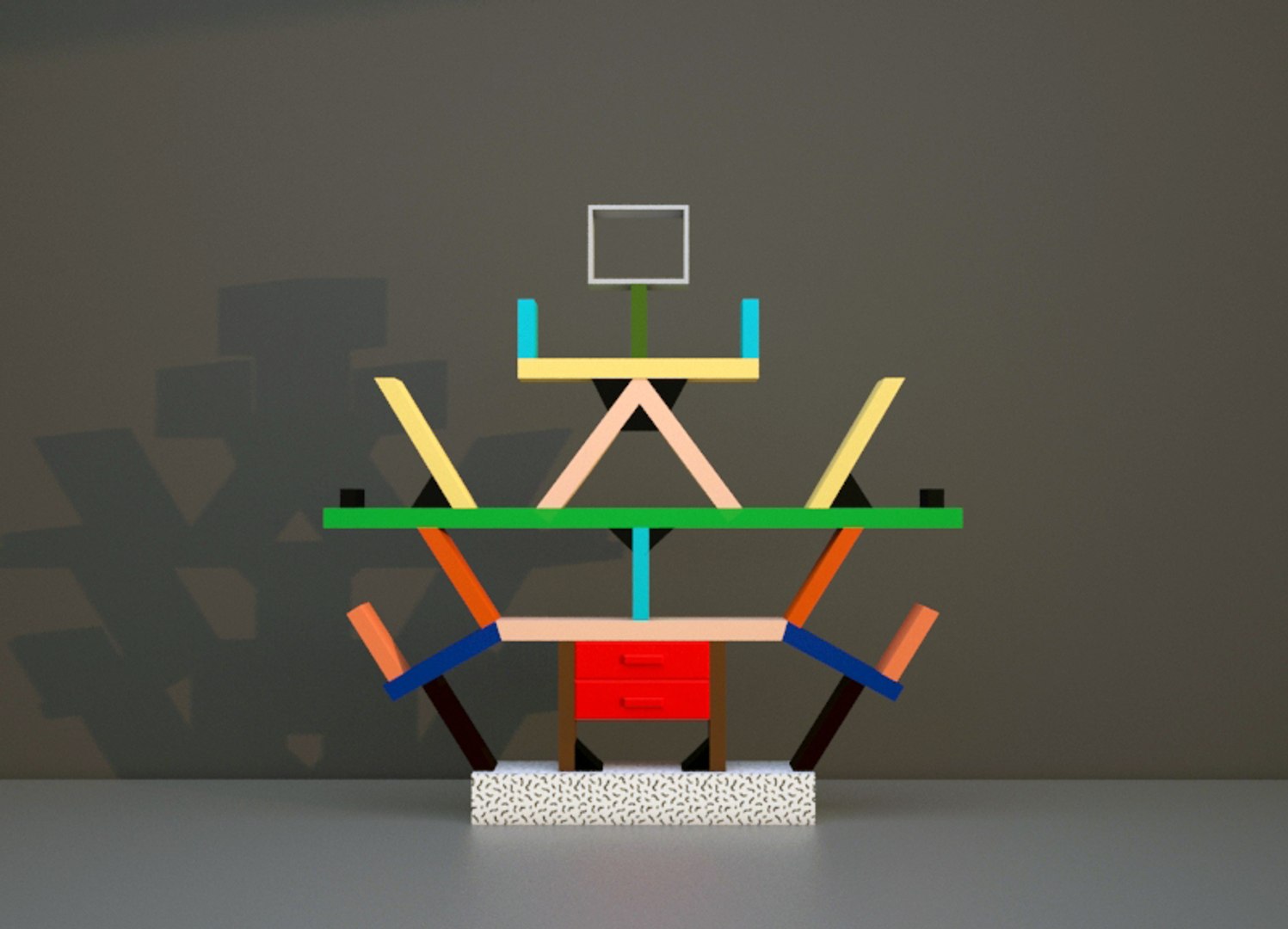 Carlton Bookshelf Ettore Sottsass 3D Model - TurboSquid 1339723