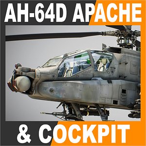Boeing AH-64D Apache Longbow Helicopter with Cockpit