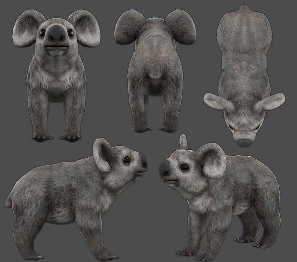 3D koala low-poly model