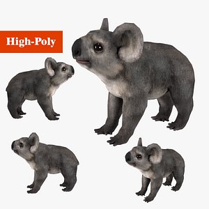 3D koala low-poly model