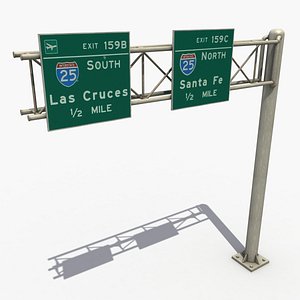 3d model highway signage