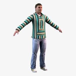 3d model sweater jeans shoes