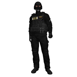 3d rigged swat soldier model