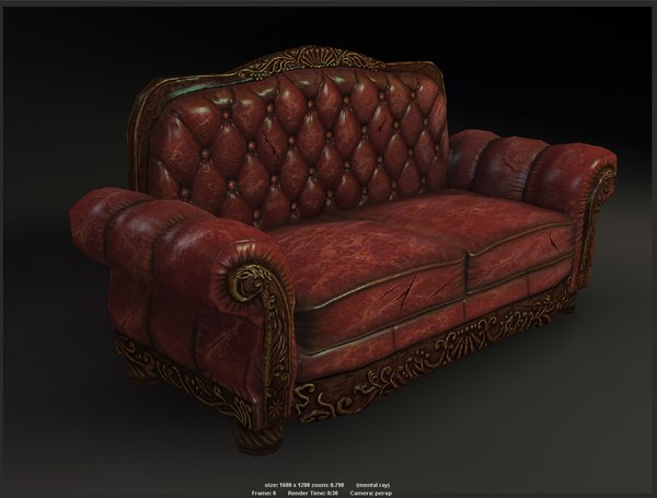 sofa modelled games 3d fbx