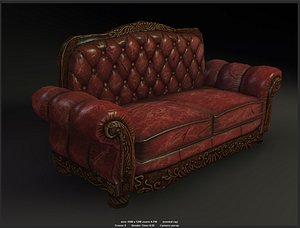 Antique Sofa (low poly game model)