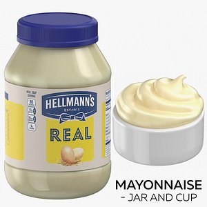 mayonnaise - jar cup 3D model