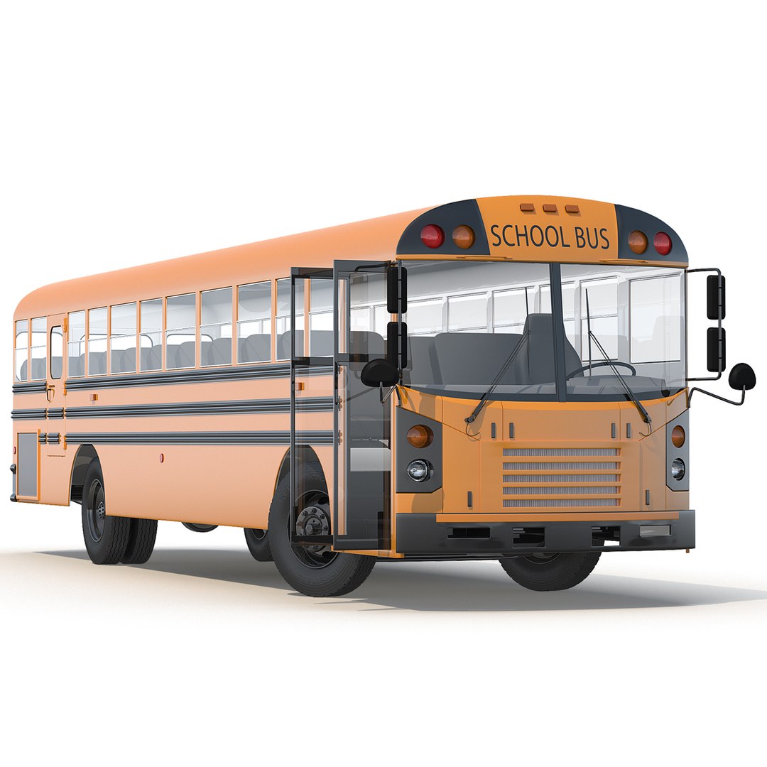 School Bus Rigged 3D model preview