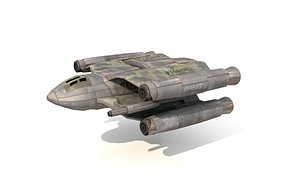 Low poly combat spaceship