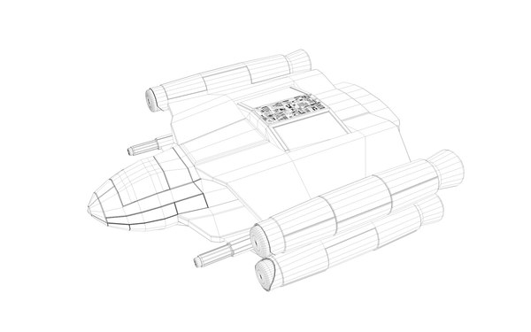 modelo 3d Nave espacial de combate de baja poli gratis - TurboSquid 1656552