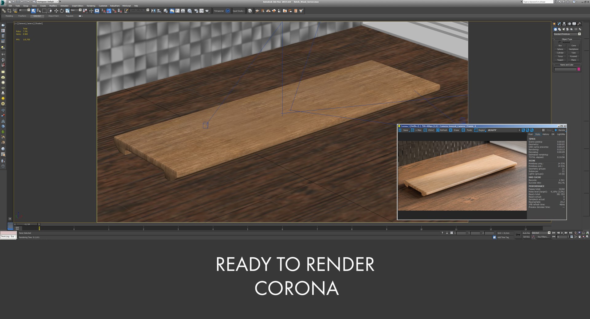 Realistic Notch Wood Server 3D Model - TurboSquid 1465020