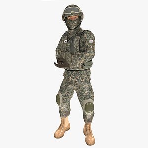 Rigged South Korean Soldier 3D model