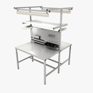 Dual adjustable working table Island