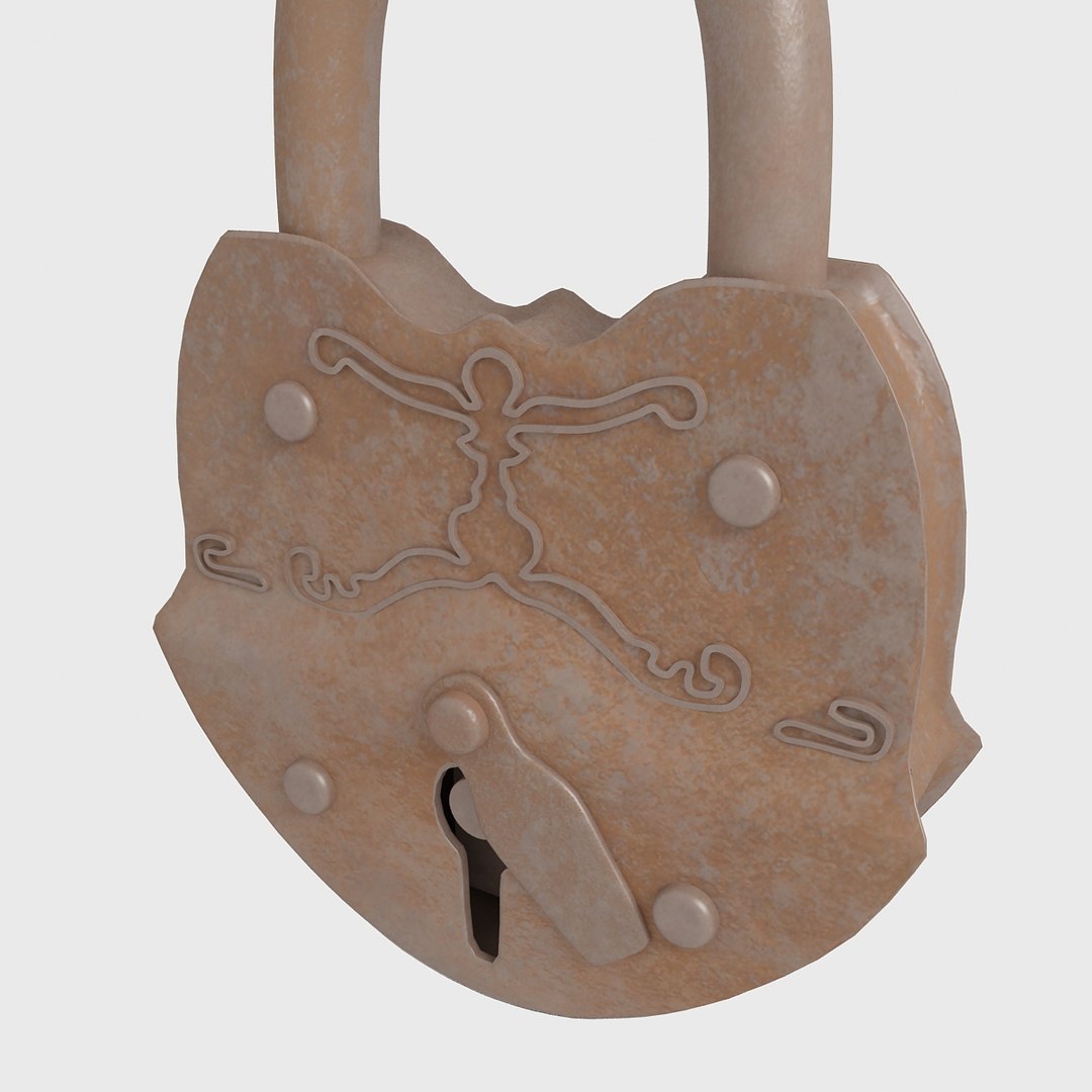 3d Old Padlock Model