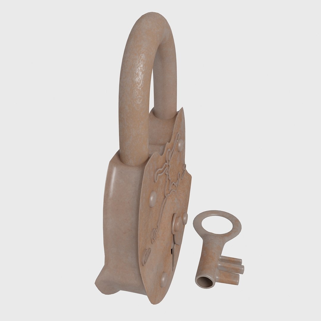3d Old Padlock Model