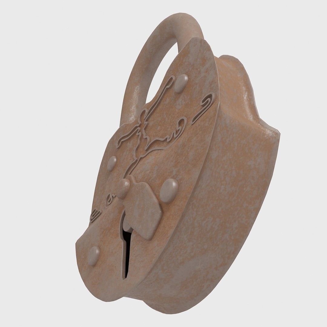 3d Old Padlock Model