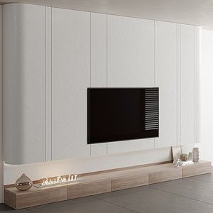 3D Tv Wall Set 06 model