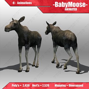 3d model baby moose