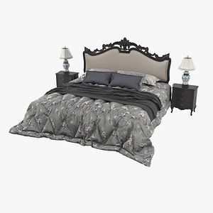 luxury baroque bedroom set model
