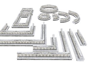 3D balustrade castle model