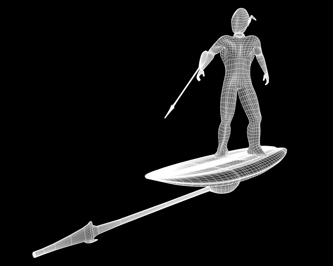 character digital surfer 3d model
