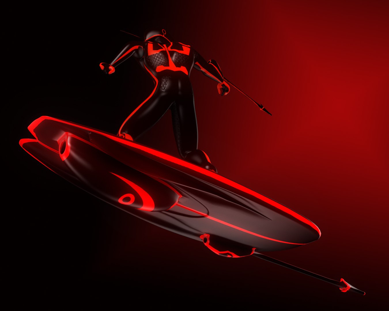 character digital surfer 3d model