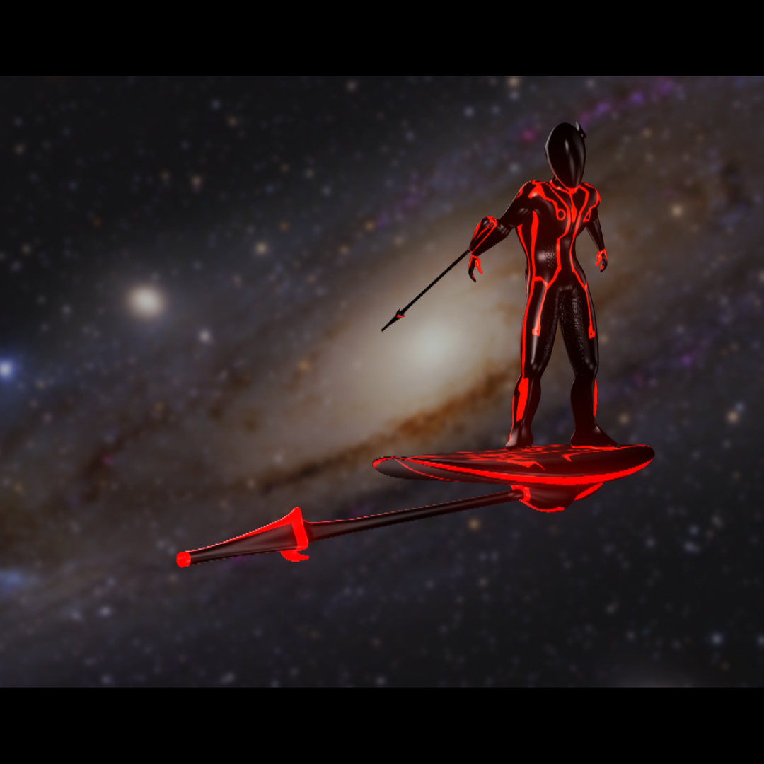 character digital surfer 3d model