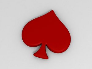 3D club poker card model