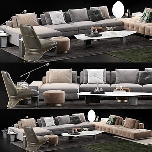 3D minotti lawrence sofa model