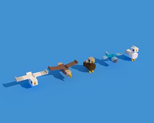 Low Poly Animals Birds