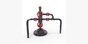 3D oil pumpjack wellhead 2