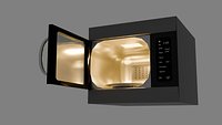 Modular Stainless Microwave Oven Realistic Interior Appliance