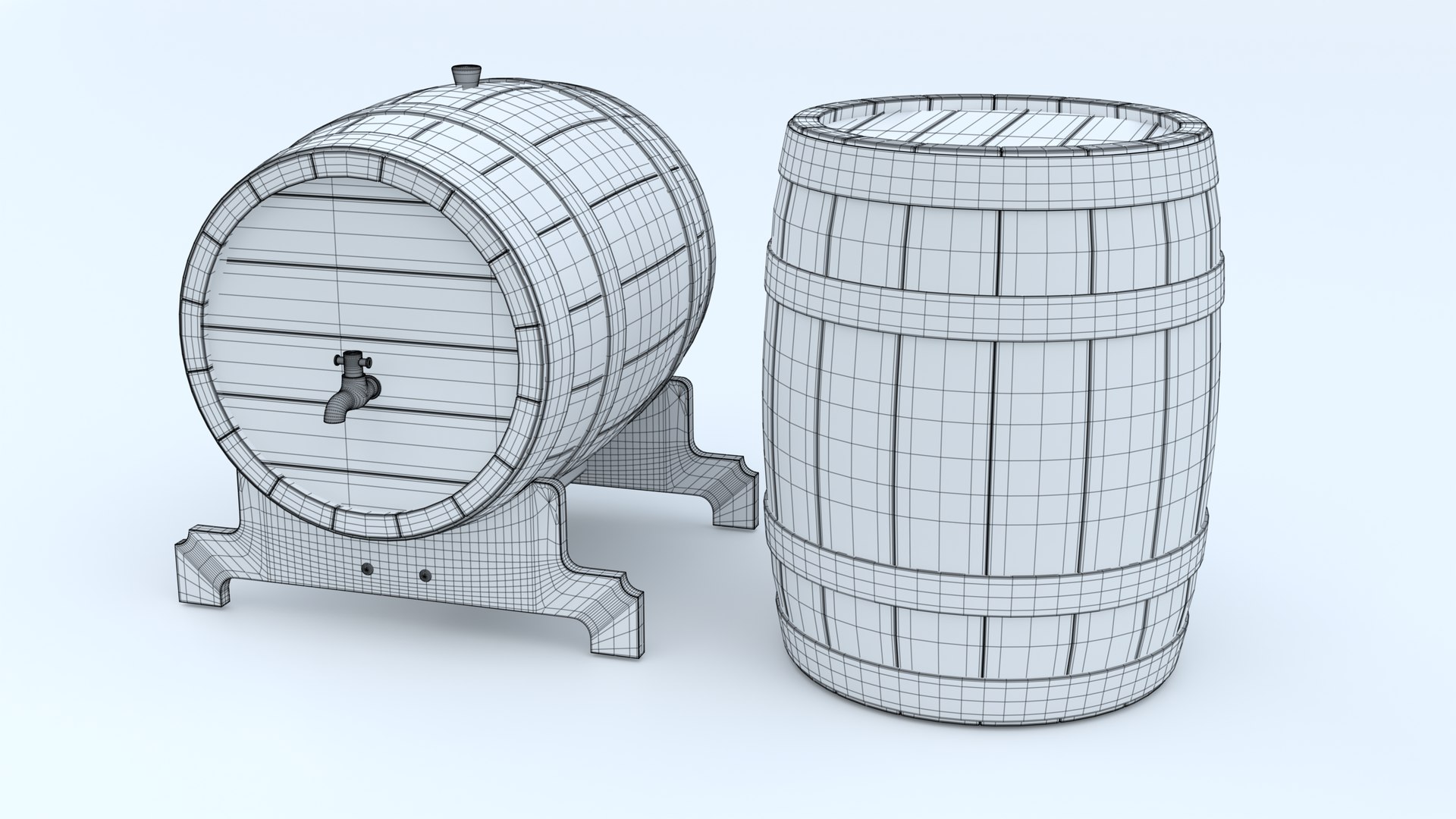 3D Model Wooden Barrel - TurboSquid 2285898