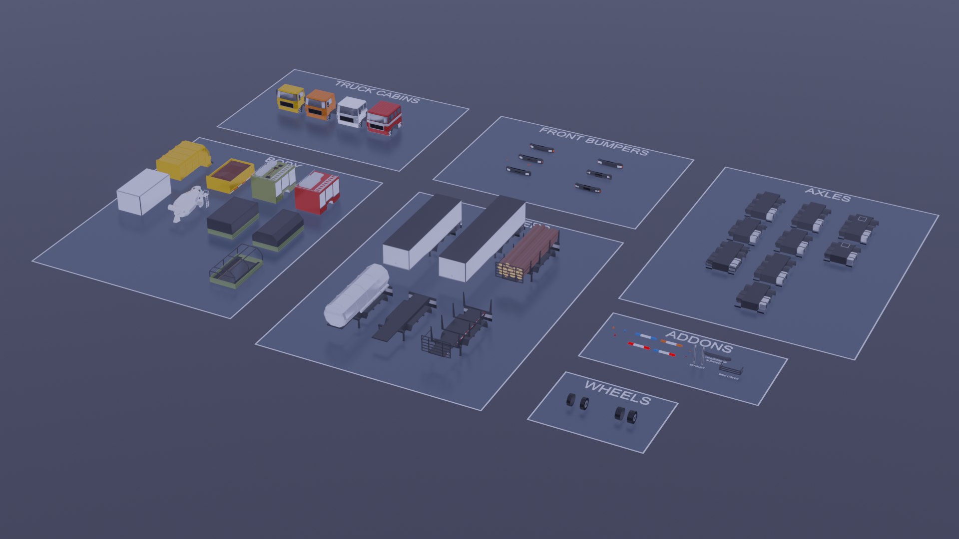 Modular Low Poly Truck Pack 3D model https://p.turbosquid.com/ts-thumb/YZ/rLMcnK/cl/plate/png/1663236733/1920x1080/fit_q87/472a26bc3520a1262c350550bf564bea5b8cfc3e/plate.jpg
