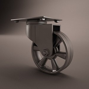 retro industrial metal caster 3d model