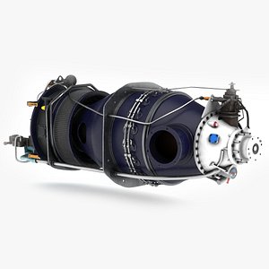 Engine Pratt and Whitney Canada PT6 blue model