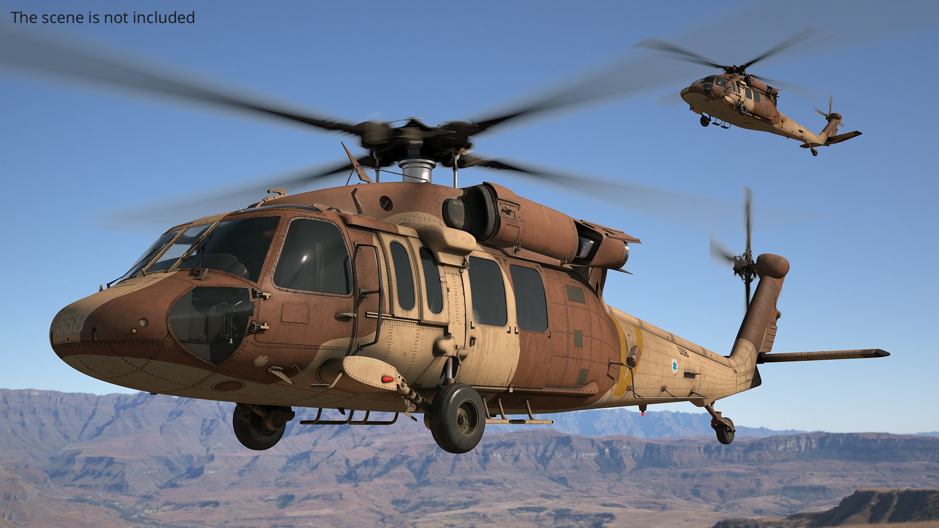 3D Sikorsky UH 60 Black Hawk Military Israel Utility Helicopter Rigged ...