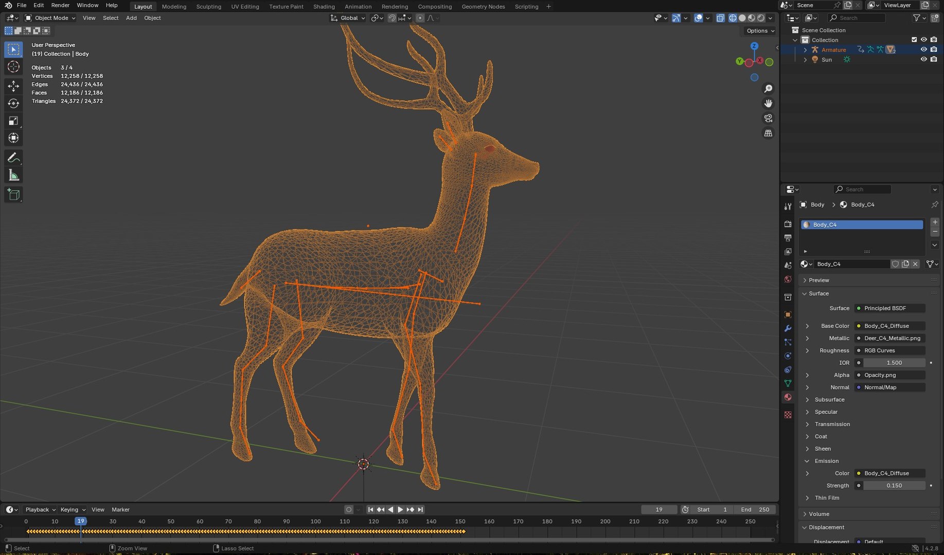 Deer-C4 3D model https://p.turbosquid.com/ts-thumb/Ya/57oRrz/wf/wireframe3/jpg/1782296712/1920x1080/fit_q87/6b0546c511d14c36092c243902c4b12c5f005500/wireframe3.jpg