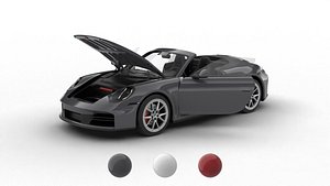 3D model Porsche 911 Carrera 4S Cabrio HQ 2025 3d model