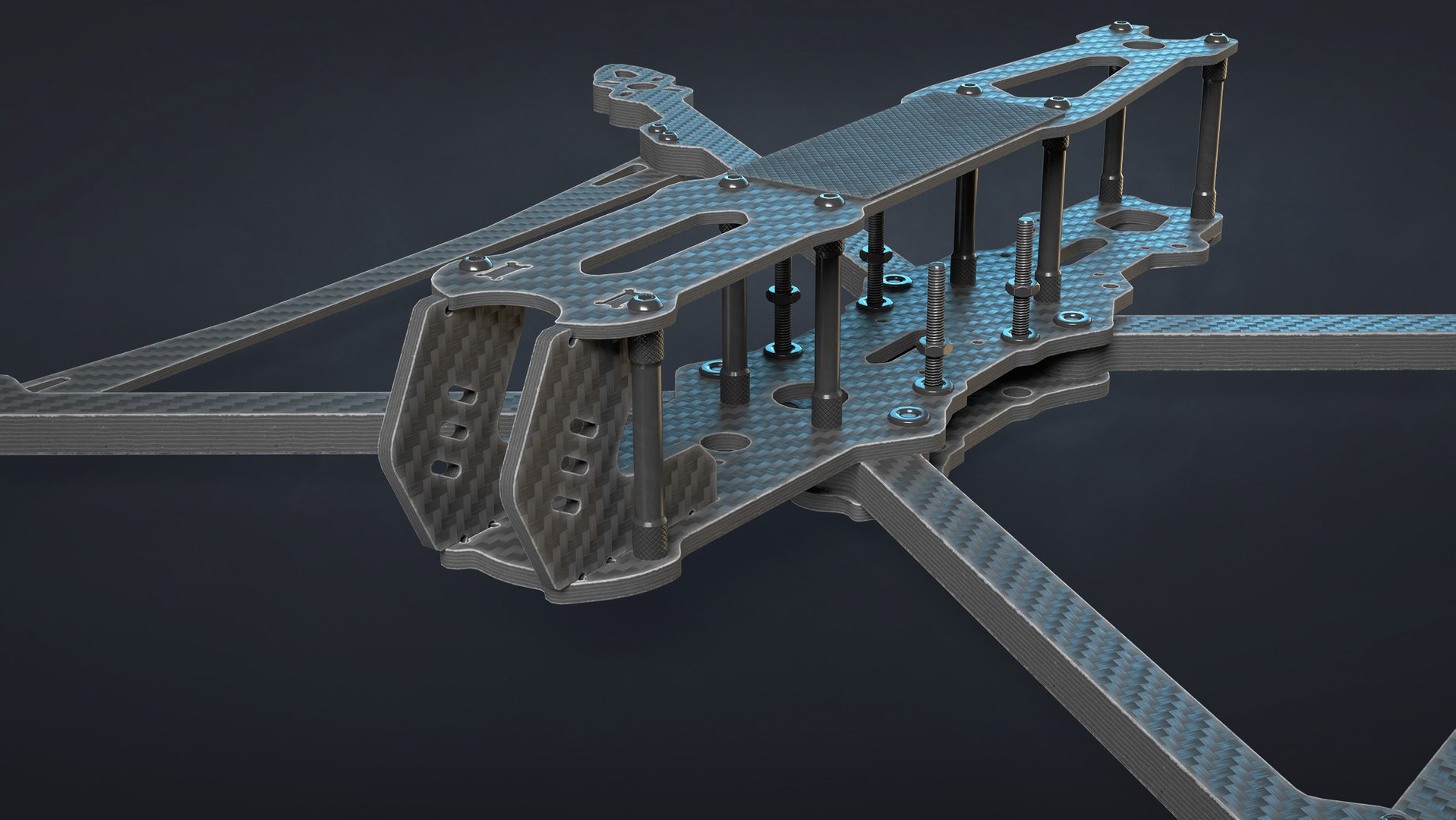 FPV Drone Frame Mark4 7 and 10 Inches Game Ready 3D model https://p.turbosquid.com/ts-thumb/Ya/7RfDTs/Fy/11_framemk4_10in_render/jpg/1737298018/1920x1080/fit_q87/fe5b87a7f0c353aa632abfbae02741fdb07d4154/11_framemk4_10in_render.jpg