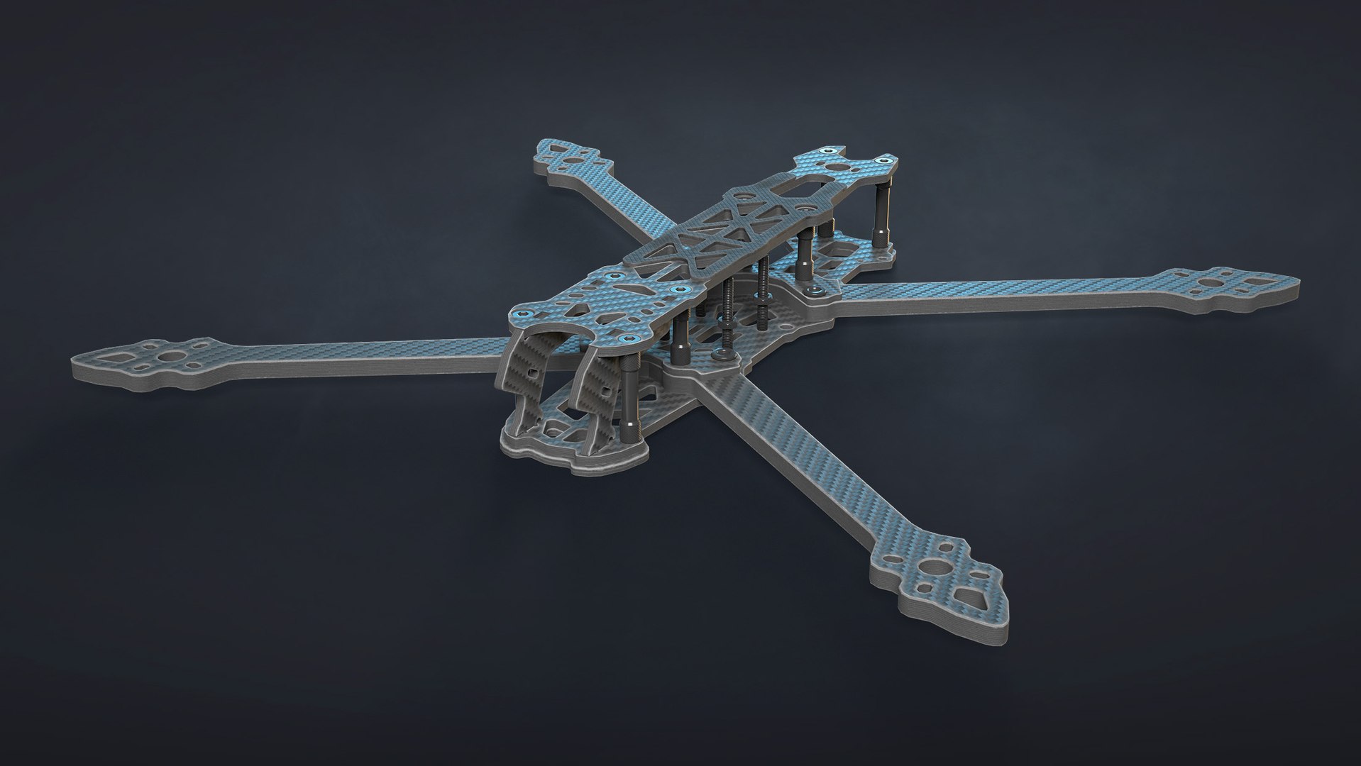FPV Drone Frame Mark4 7 and 10 Inches Game Ready 3D model https://p.turbosquid.com/ts-thumb/Ya/7RfDTs/kI/01_framemk4_7in_render/jpg/1737298013/1920x1080/fit_q87/94f476559dd7ca2a6f19ce41203f165c6784cd99/01_framemk4_7in_render.jpg