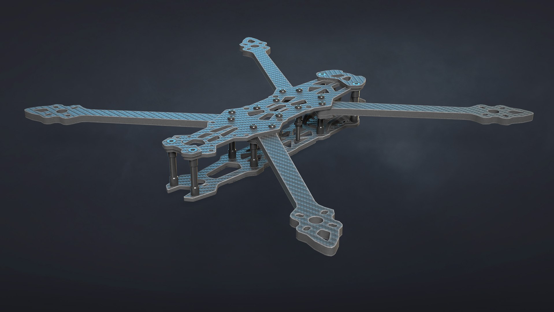 FPV Drone Frame Mark4 7 and 10 Inches Game Ready 3D model https://p.turbosquid.com/ts-thumb/Ya/7RfDTs/mf/05_framemk4_7in_render/jpg/1737298015/1920x1080/fit_q87/b8809eb2c0c57413c3207efda29342c068a98248/05_framemk4_7in_render.jpg